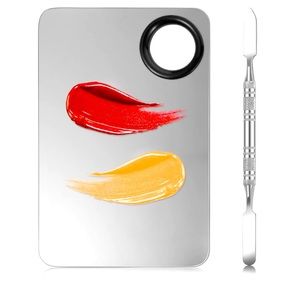 Stainless Steel Palette & Spatula - for cosmetics and art